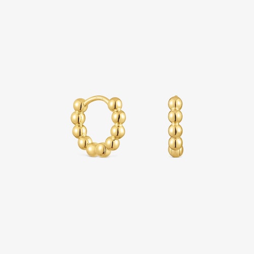 Gloss 10&nbsp;mm small Hoop earrings with charms with 18K gold vermeil
