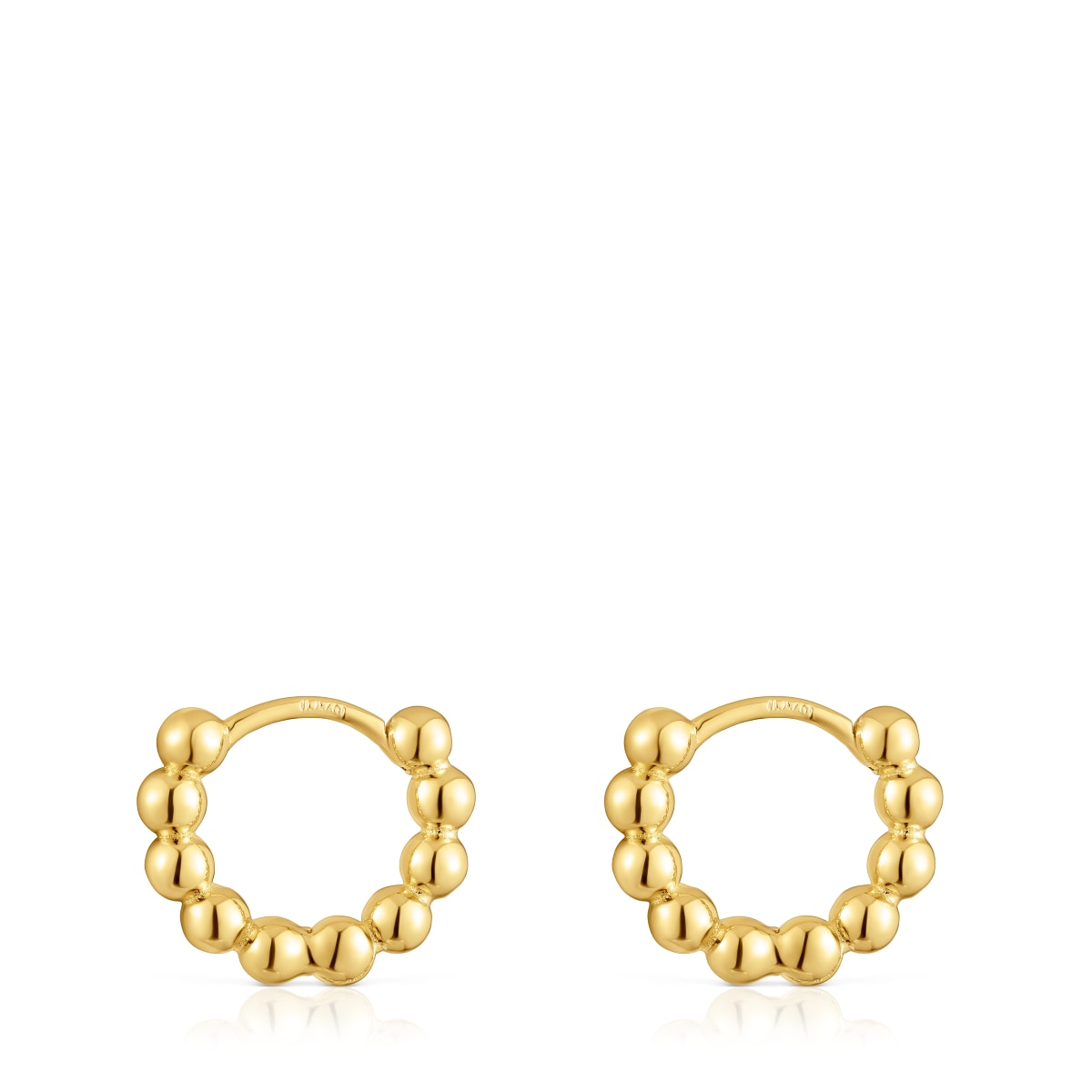 Gloss 10 mm small Hoop earrings with charms with 18kt gold plating over silver