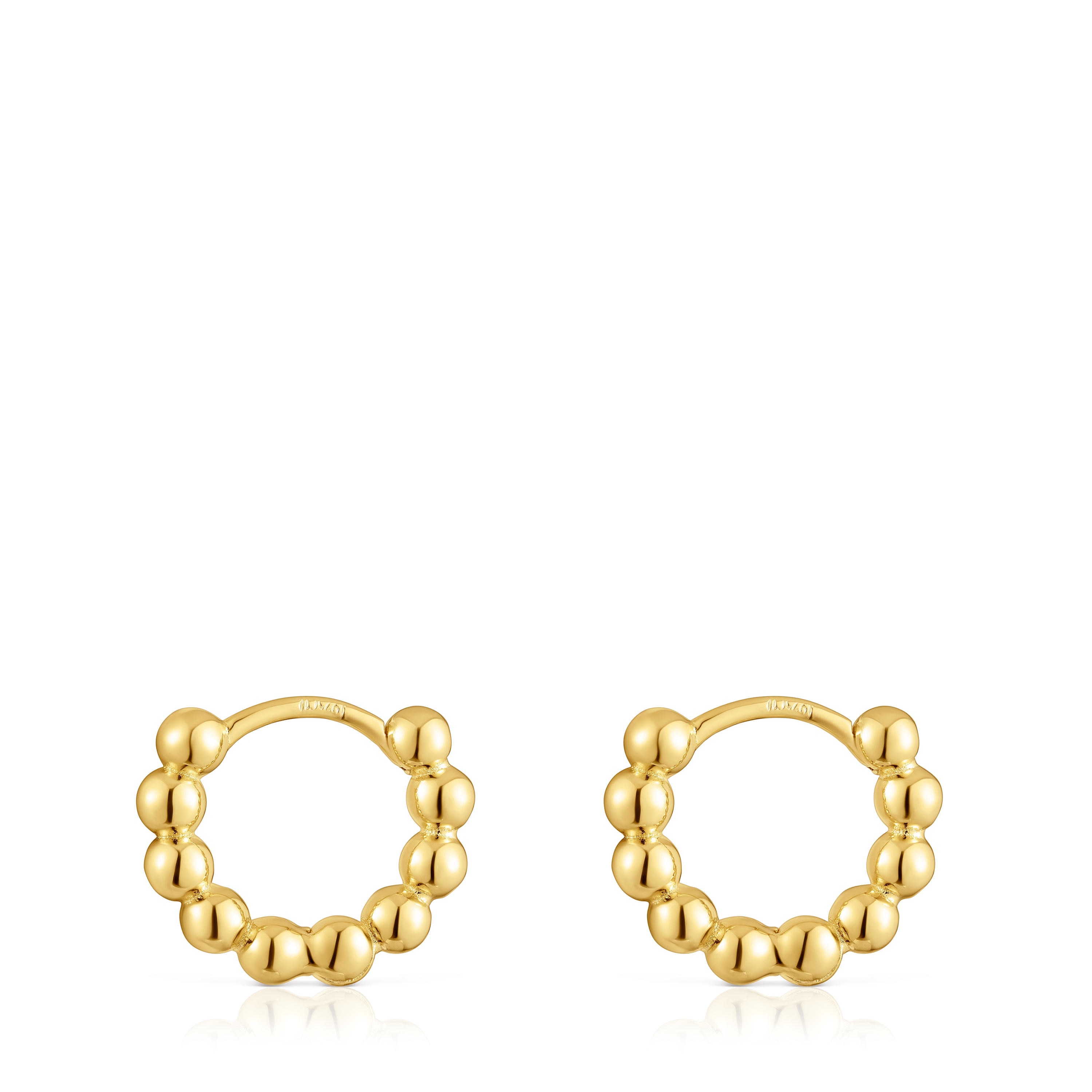 Gloss 10 mm small Hoop earrings with charms with 18kt gold plating over silver