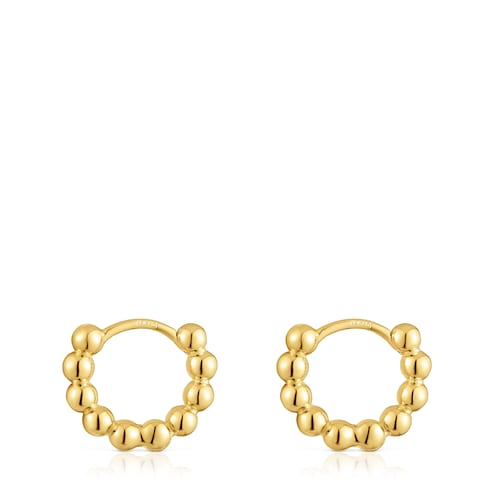 Gloss 10 mm small Hoop earrings with charms with 18kt gold plating over silver