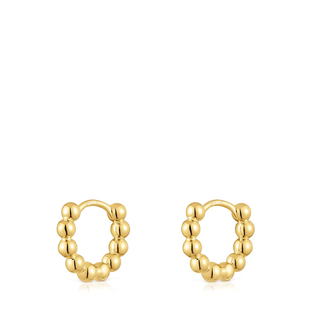 Gloss 10 mm small Hoop earrings with charms with 18kt gold plating over silver