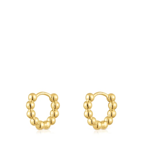 Gloss 10 mm small Hoop earrings with charms with 18kt gold plating over silver