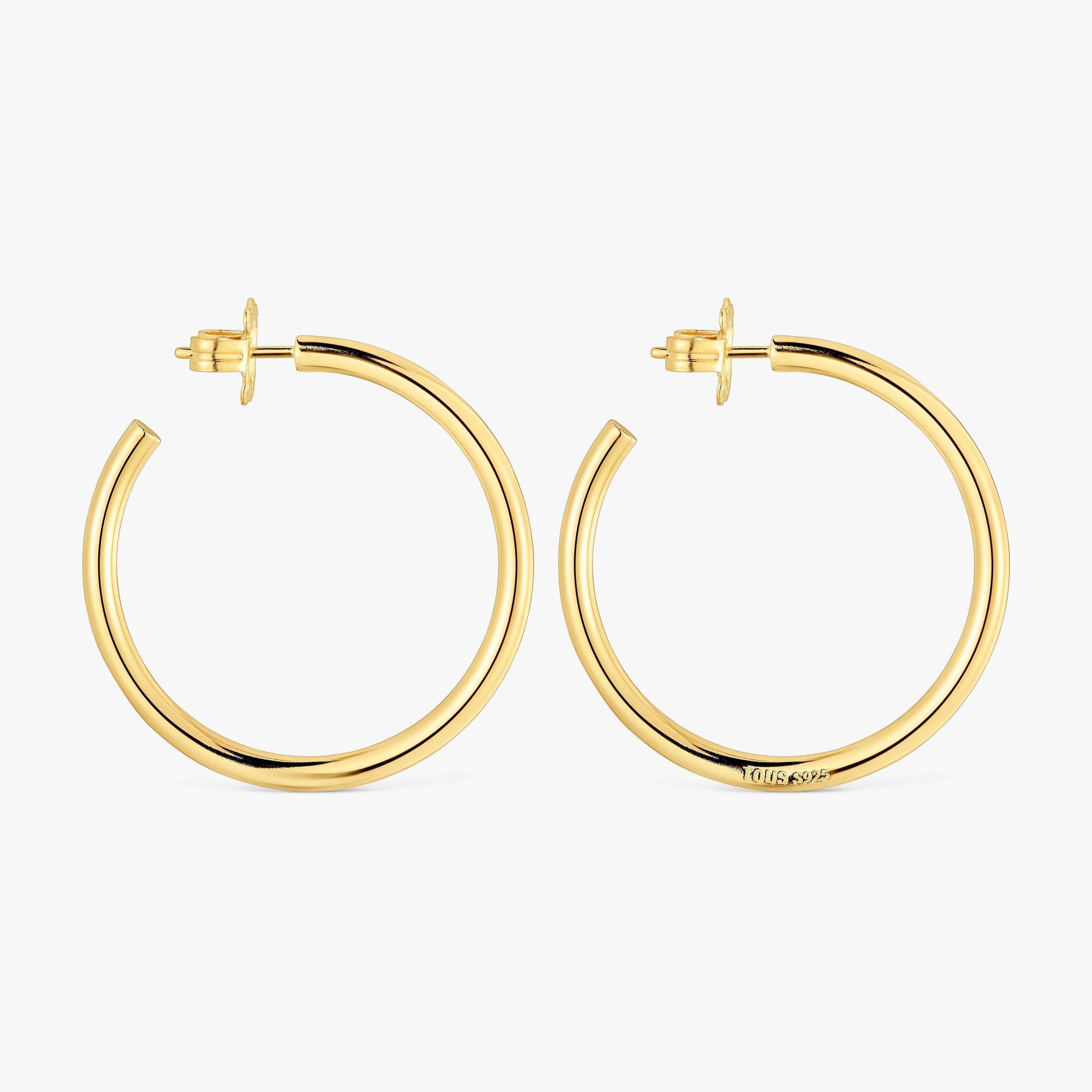 Long 38 mm Hoop earrings with 18K gold vermeil Basics