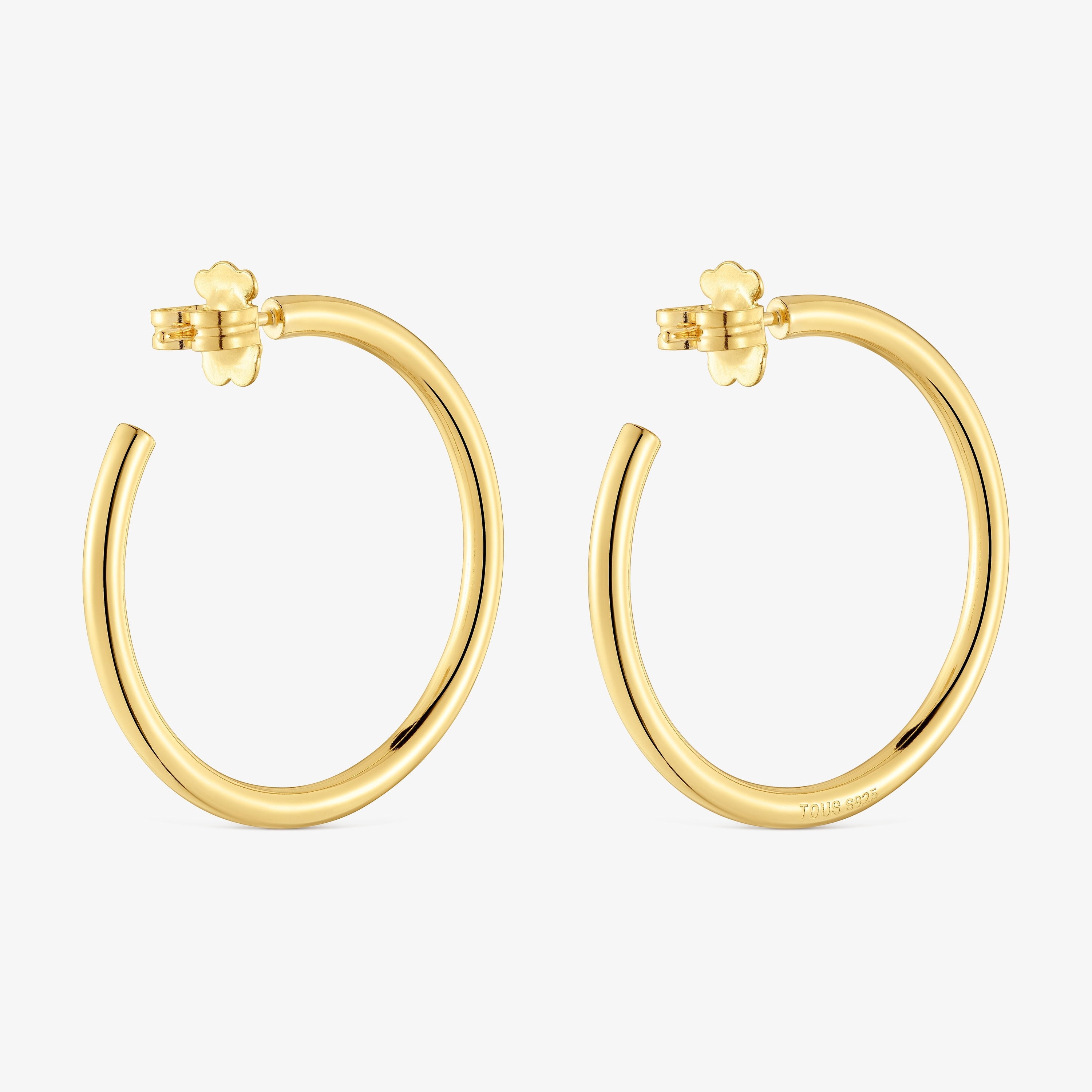 Long 38 mm Hoop earrings with 18K gold vermeil Basics