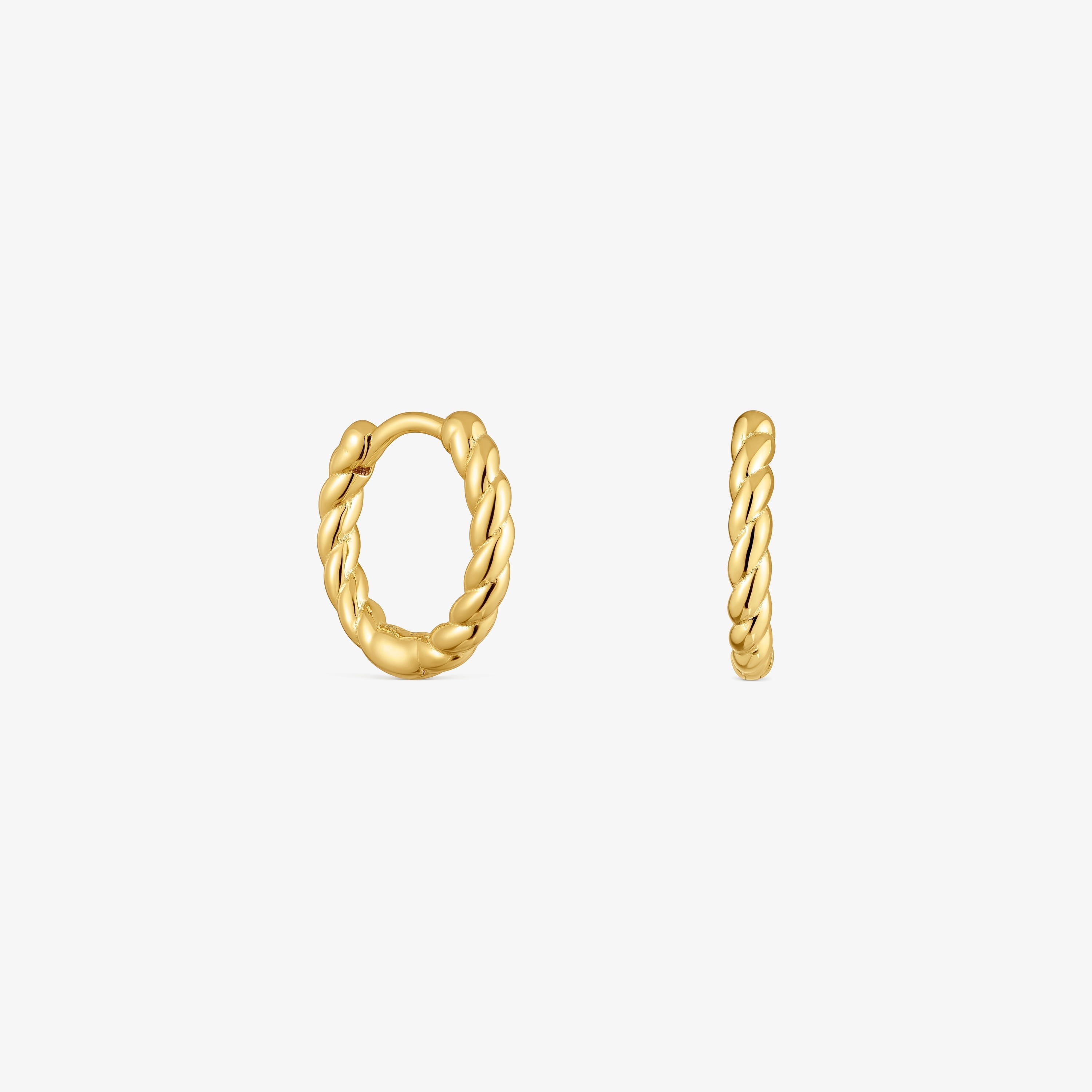 Basics 10 mm 18K gold vermeil short braided Earrings