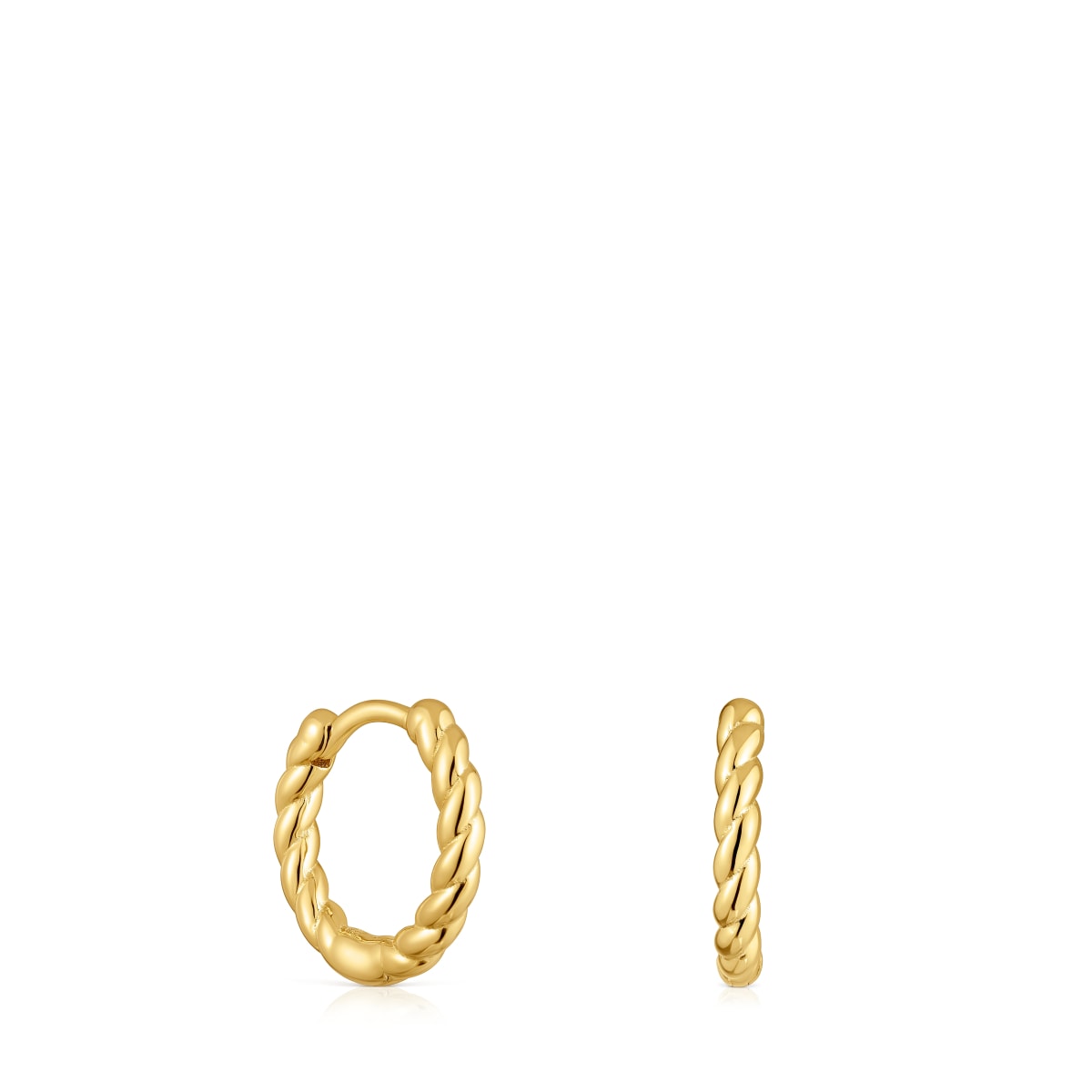 Tous - Pendientes Cortos De Aro Trenzado Con Baño De Oro 18 Kt Sobre Plata 10 Mm Basics - Dorado