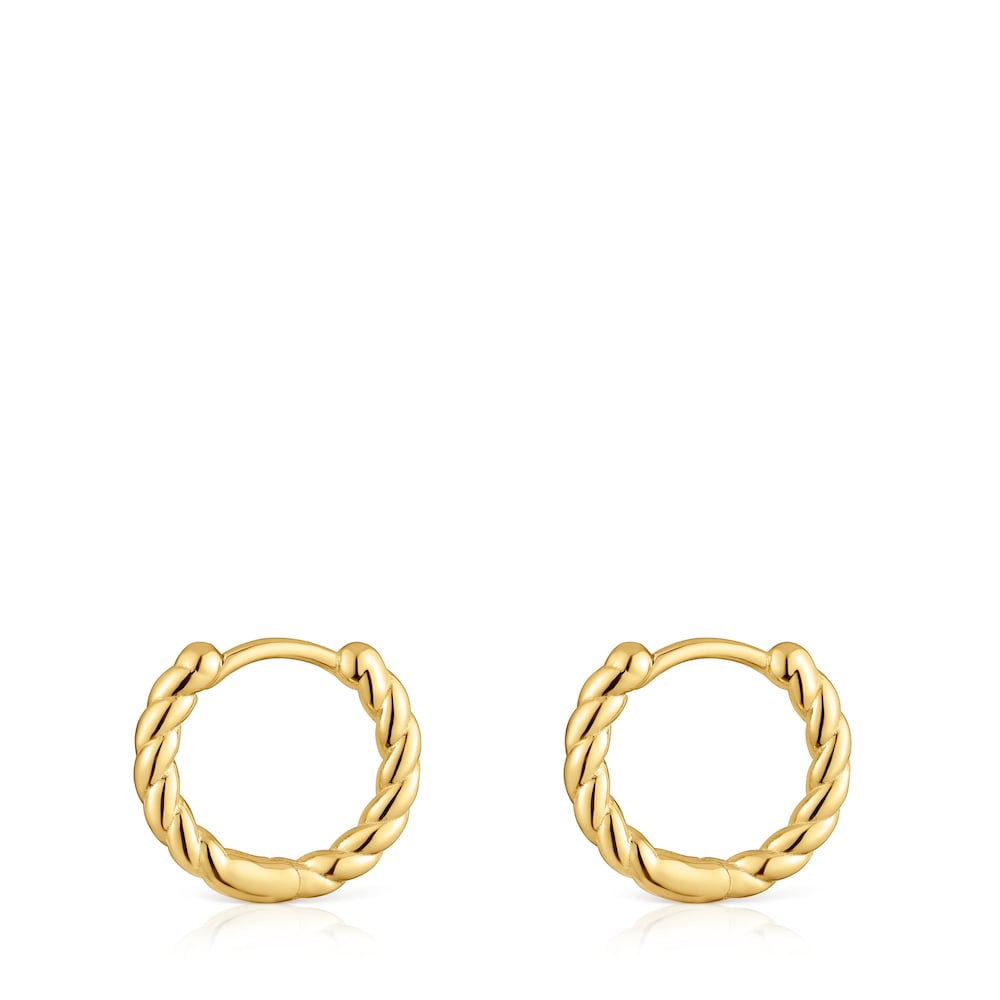 Basics 10 mm 18kt gold plating over silver short braided Earrings