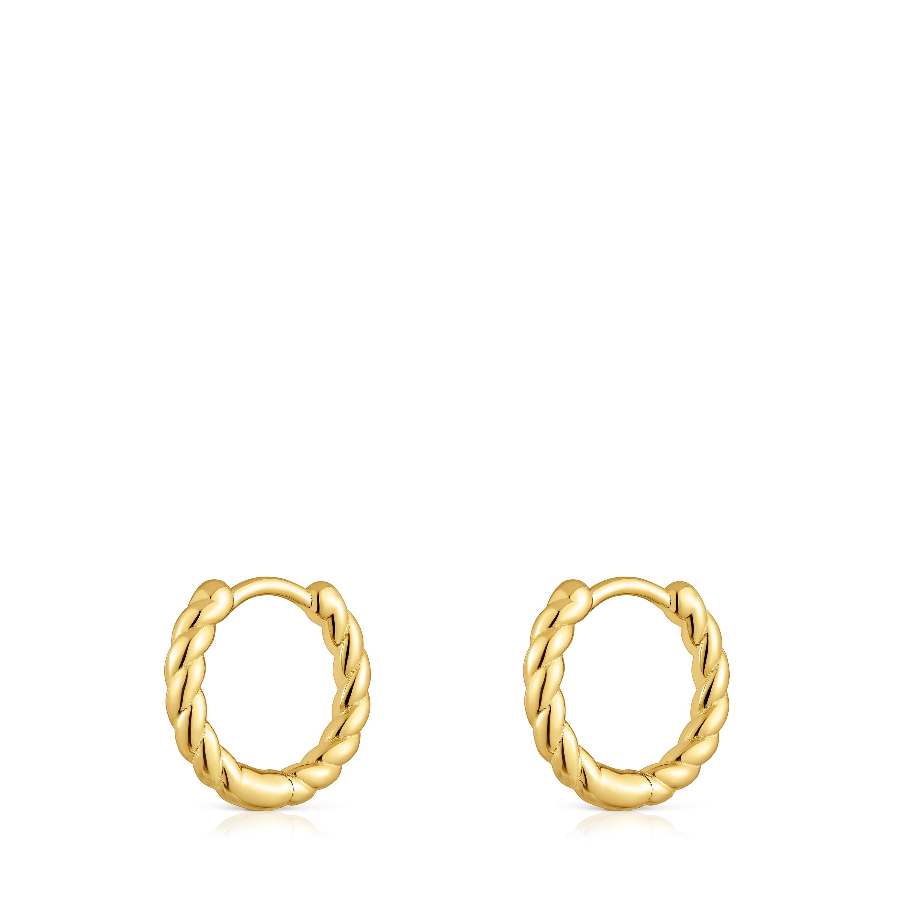 Basics 10 mm 18kt gold plating over silver short braided Earrings
