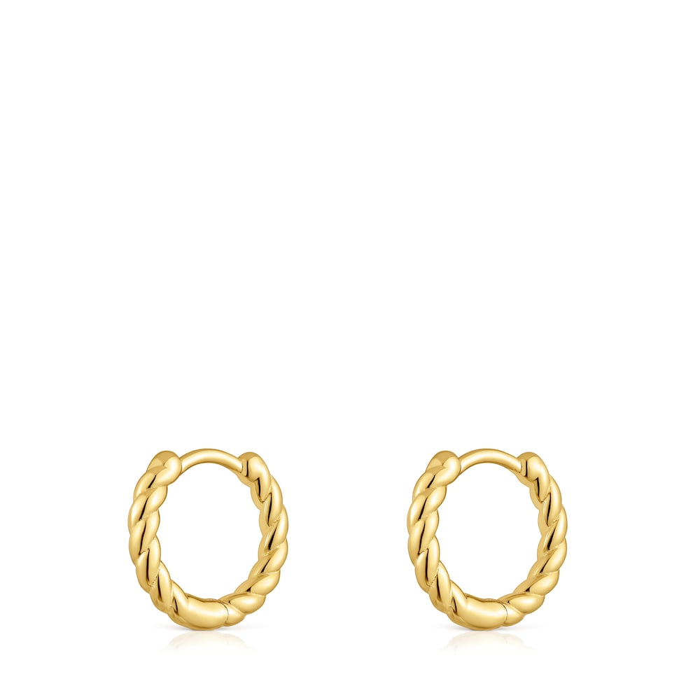 Basics 10 mm 18kt gold plating over silver short braided Earrings