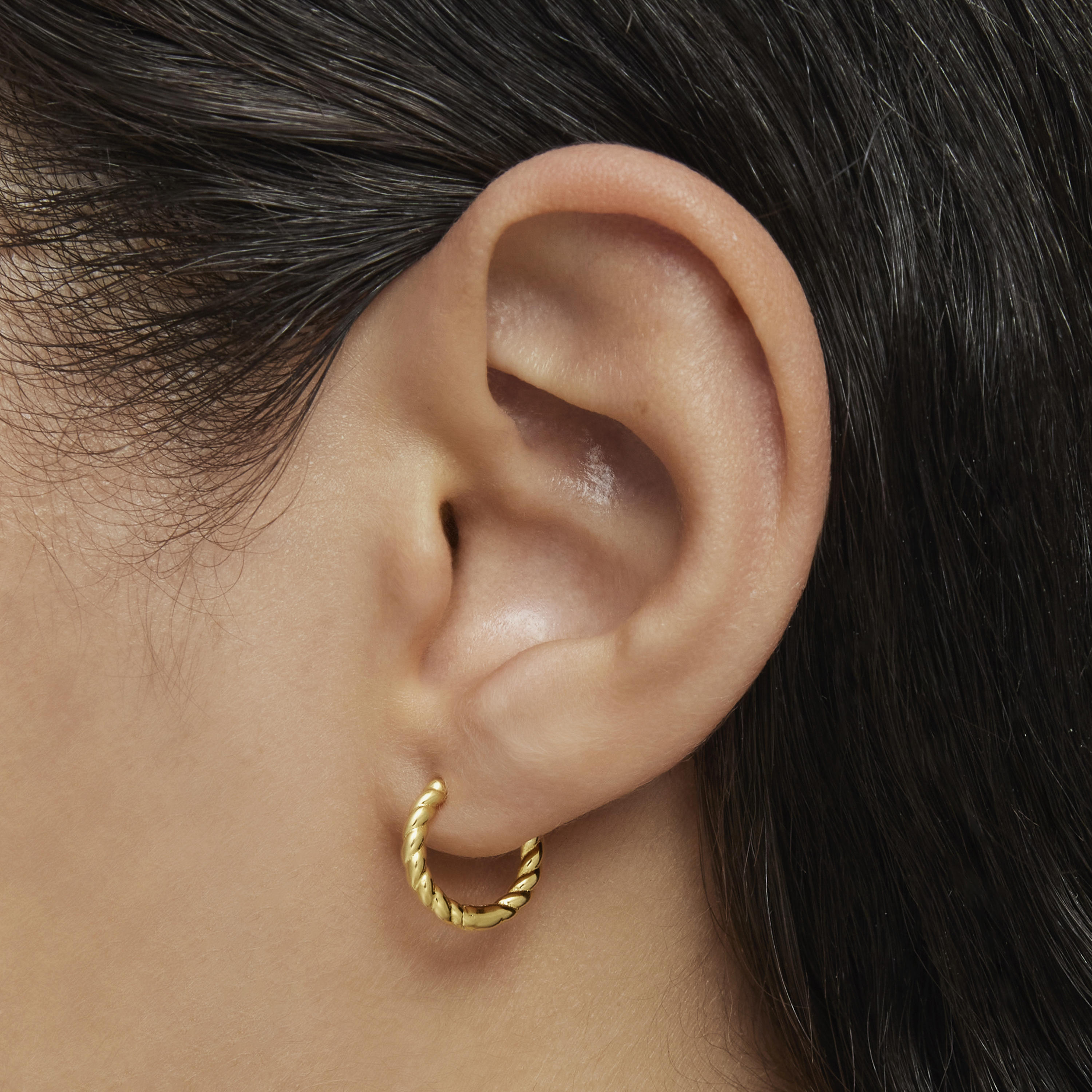 Basics 10 mm 18K gold vermeil short braided Earrings