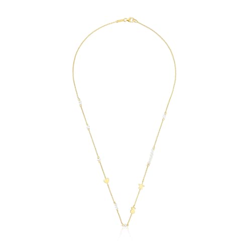 Sweet Dolls gold Choker with motifs and cultured pearls