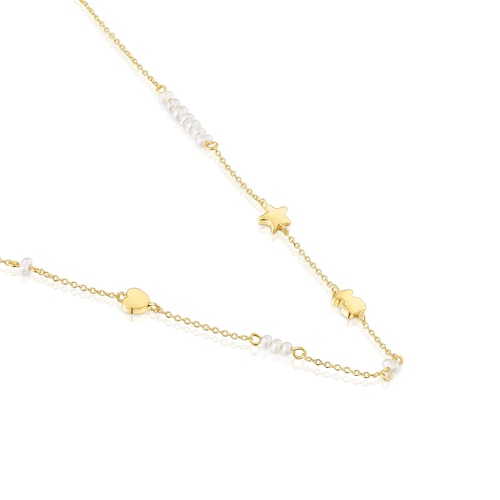 Sweet Dolls gold Choker with motifs and cultured pearls