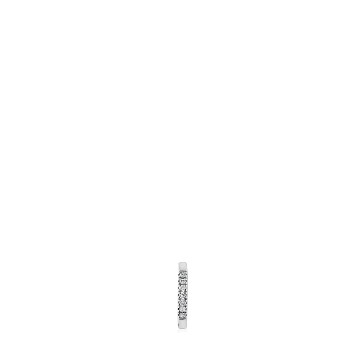 Les Classiques 8,5 mm short Hoop single earring in white gold with diamonds