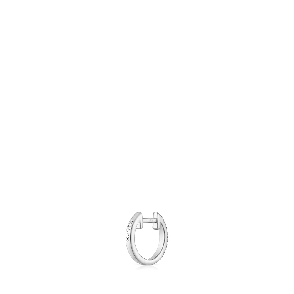 Les Classiques 8,5 mm short Hoop single earring in white gold with diamonds
