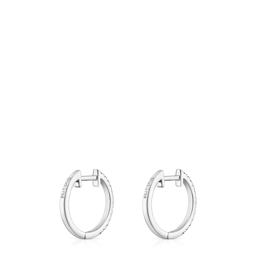 Les Classiques 11 mm short Hoop earrings in white gold with diamonds Les Classiques 11 mm short Hoop earrings in white gold with diamonds