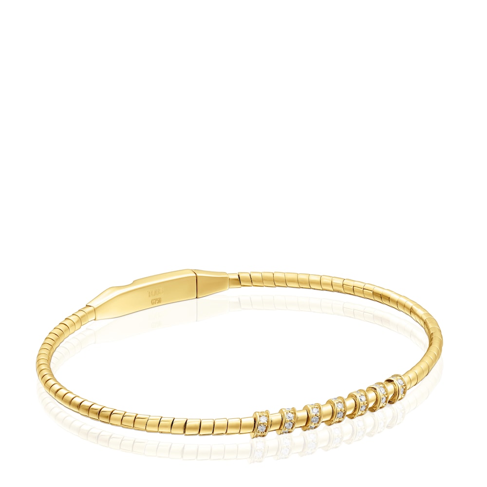 Gold Bangle with diamonds TOUS Basics