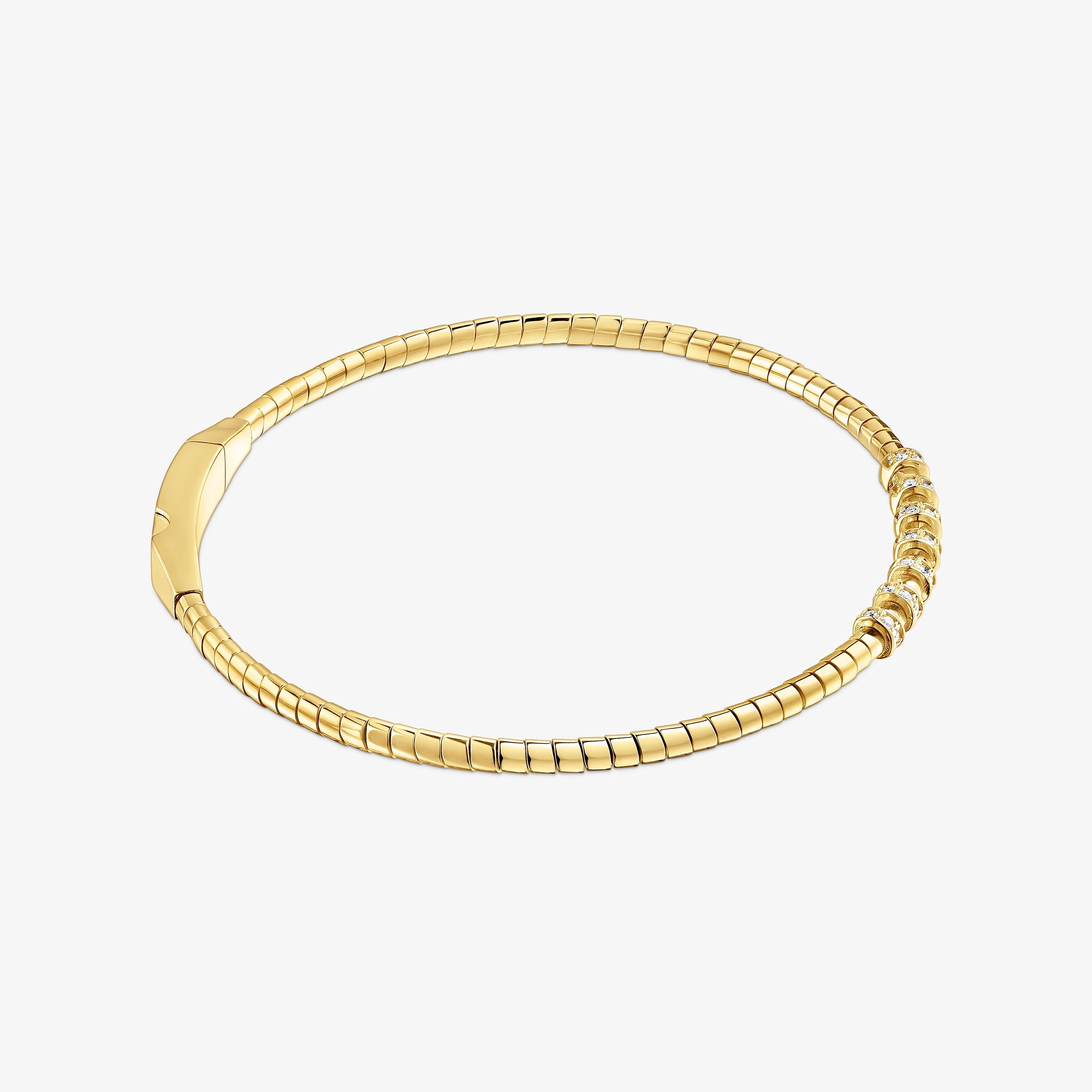 18K solid gold Bangle with diamonds TOUS Basics