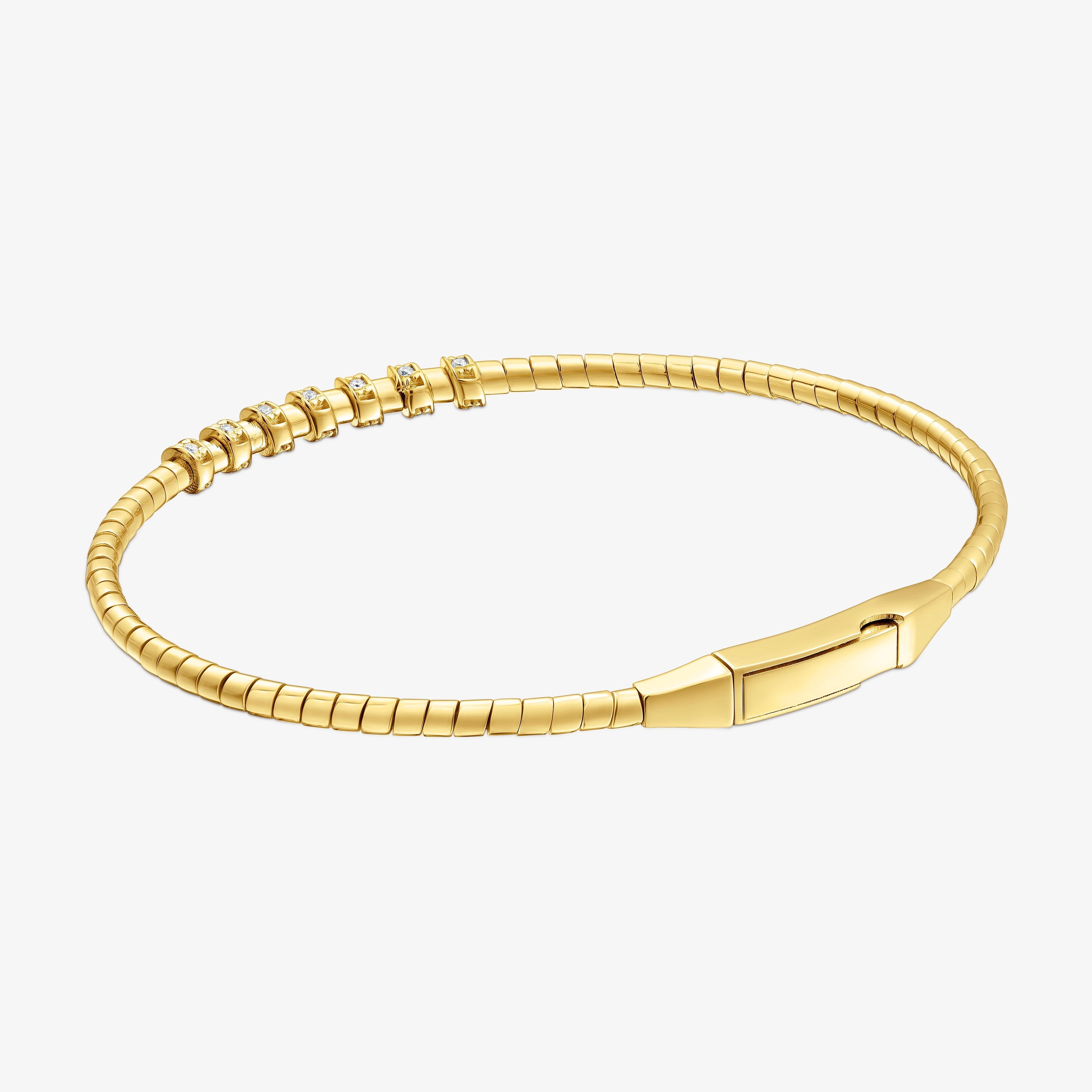 18K solid gold Bangle with diamonds TOUS Basics