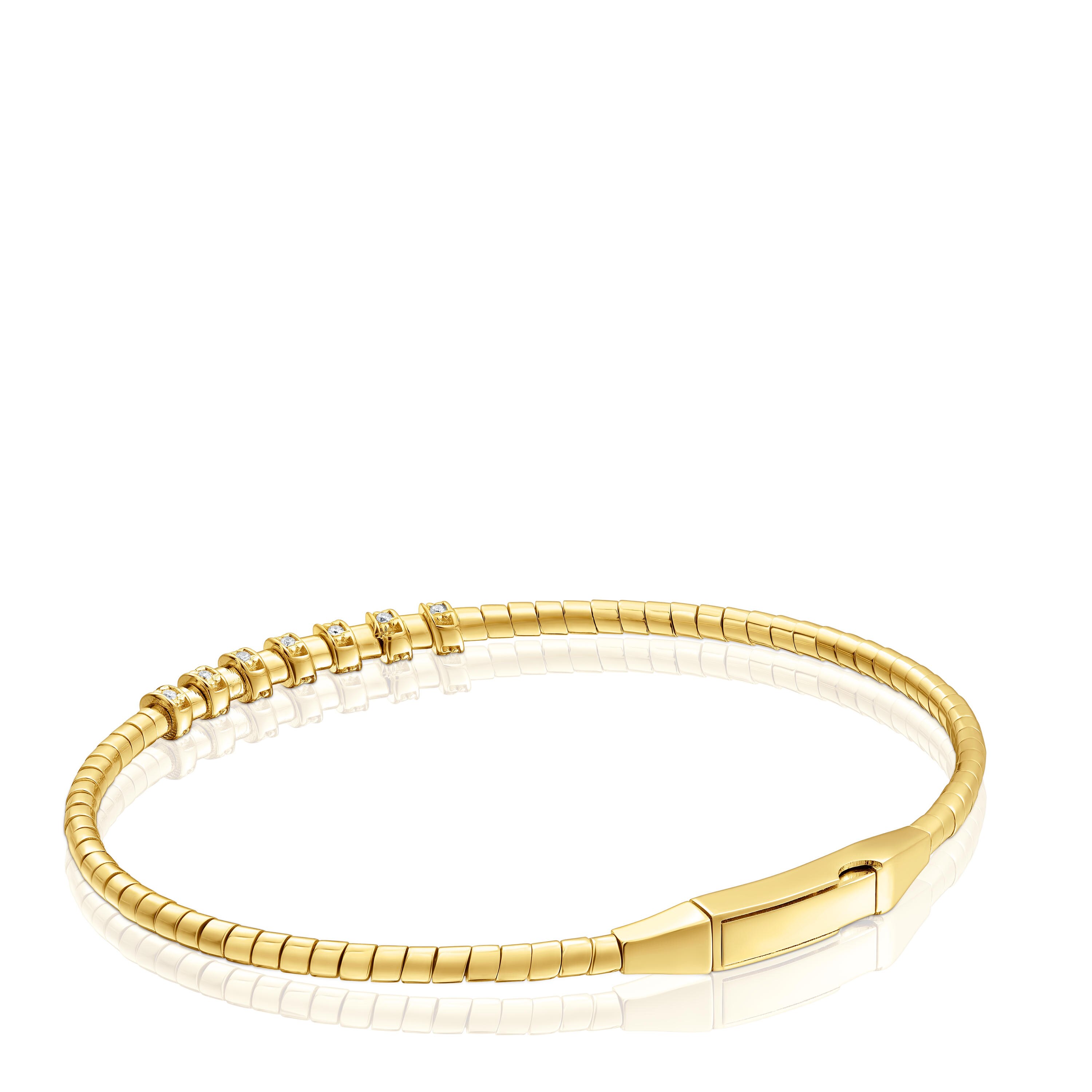 Gold Bangle with diamonds TOUS Basics