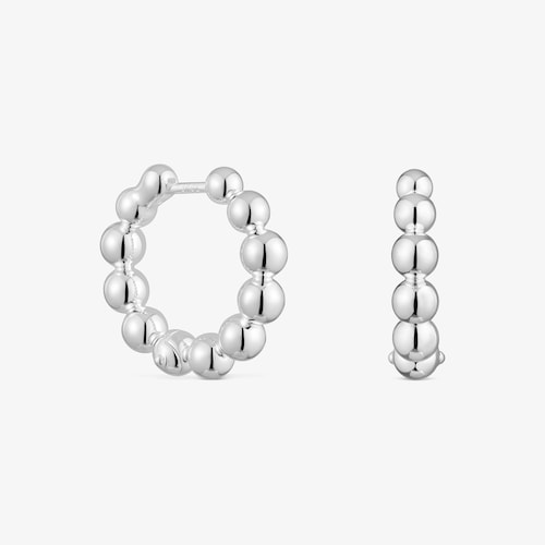 Pendientes de aro peque&ntilde;os con detalles de plata 15 mm Gloss