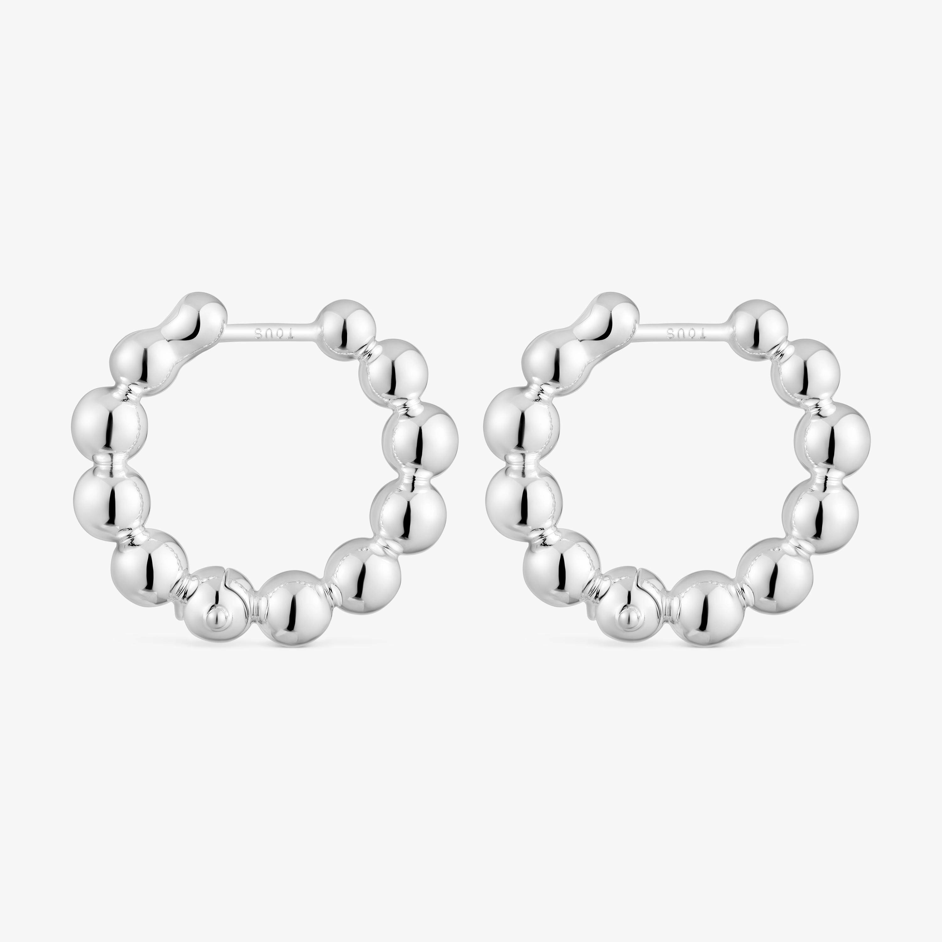 Gloss 15 mm small silver Hoop earrings with charms