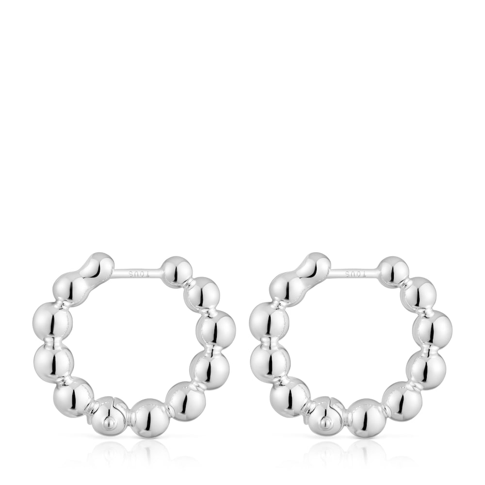 Gloss 15 mm small silver Hoop earrings with charms image number 1