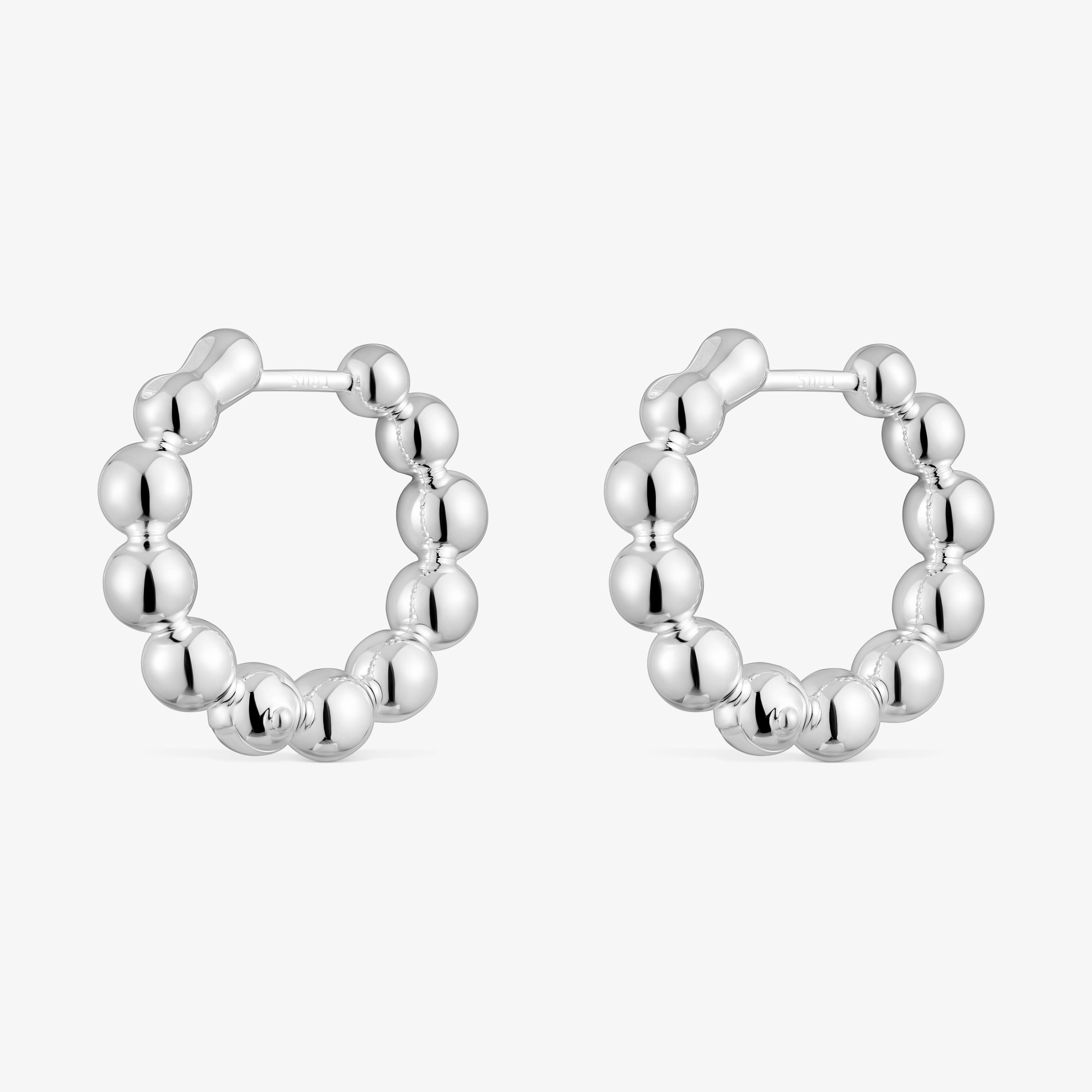 Gloss 15 mm small silver Hoop earrings with charms