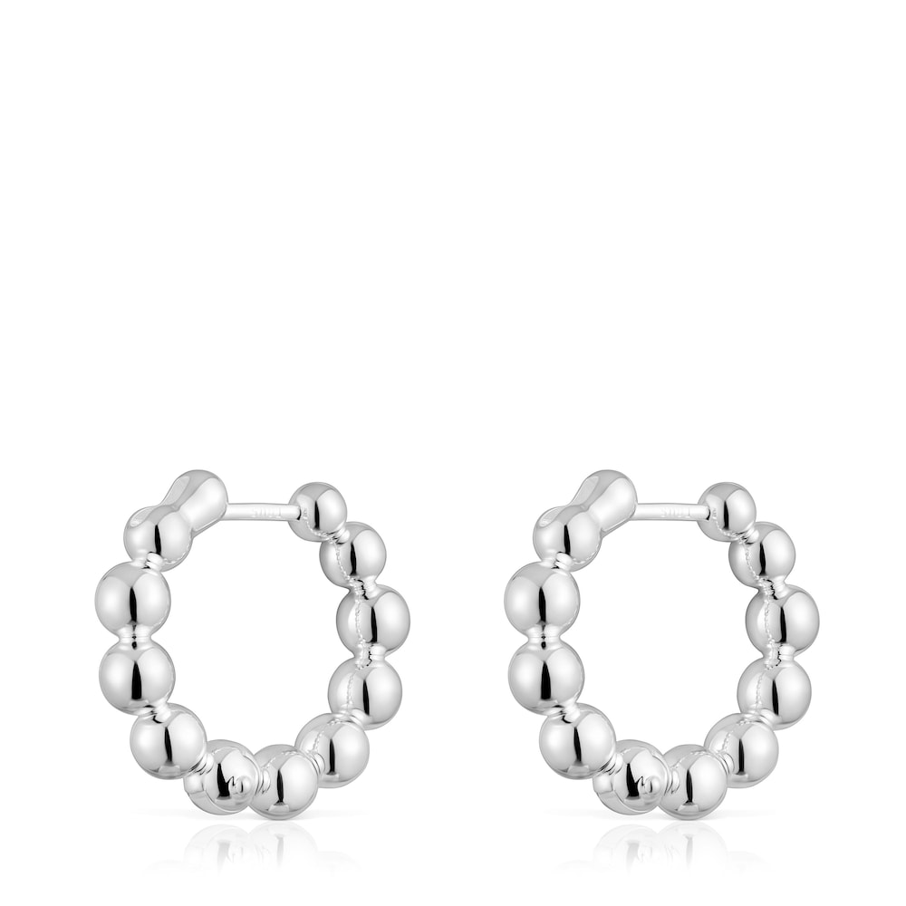 Gloss 15 mm small silver Hoop earrings with charms image number 2