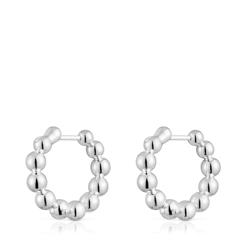 Gloss 15 mm small silver Hoop earrings with charms