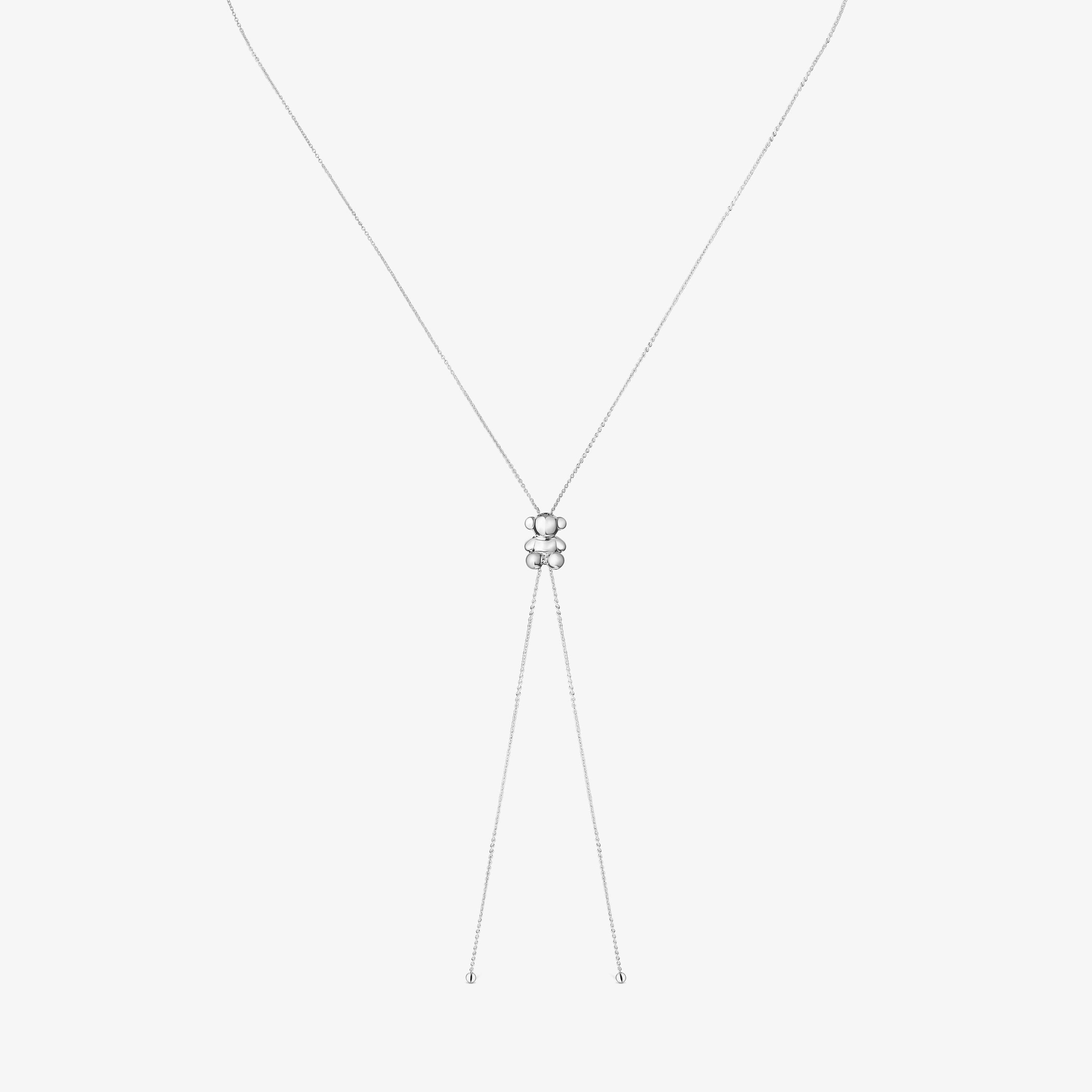 Bold Bear long silver Necklace with bear motif