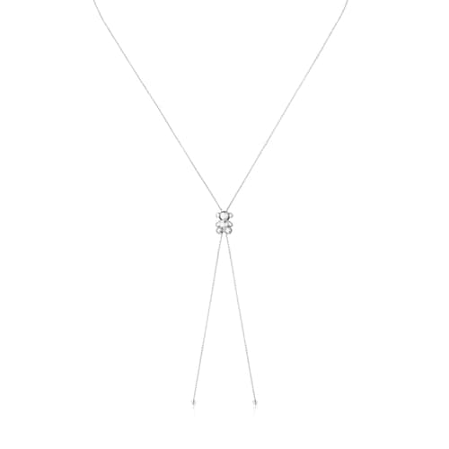 Bold Bear long silver Necklace with bear motif