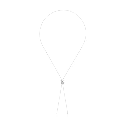 Bold Bear long silver Necklace with bear motif