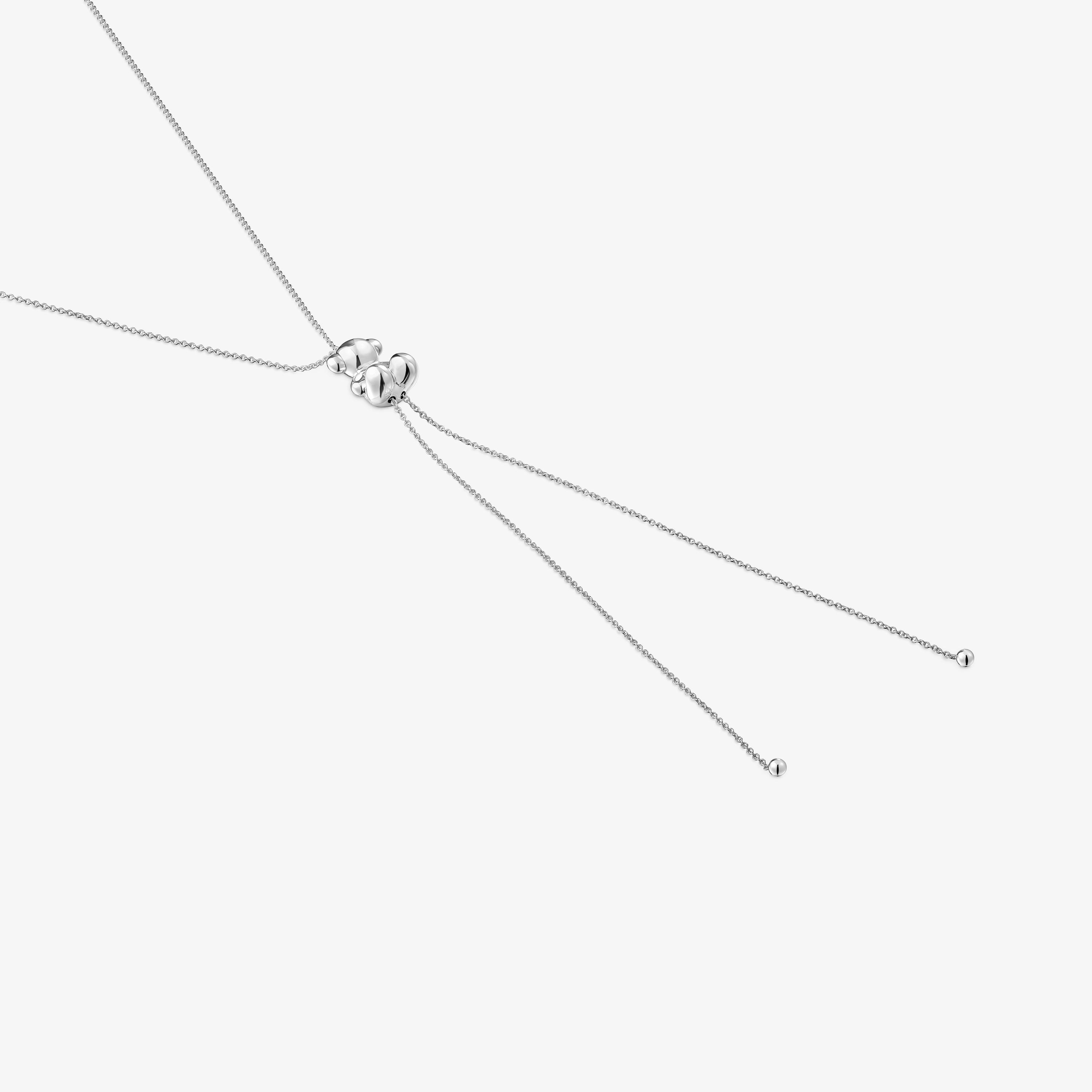 Bold Bear long silver Necklace with bear motif