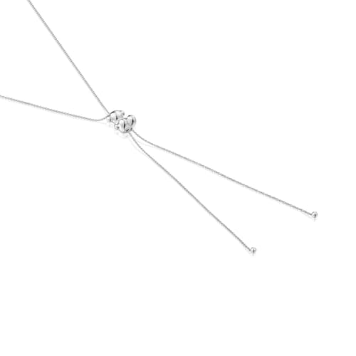 Bold Bear long silver Necklace with bear motif