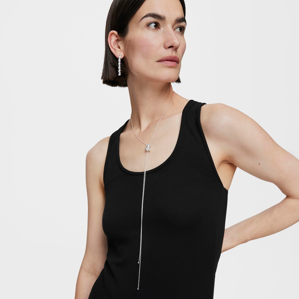 Długi naszyjnik ze srebra z motywem misia Bold Bear