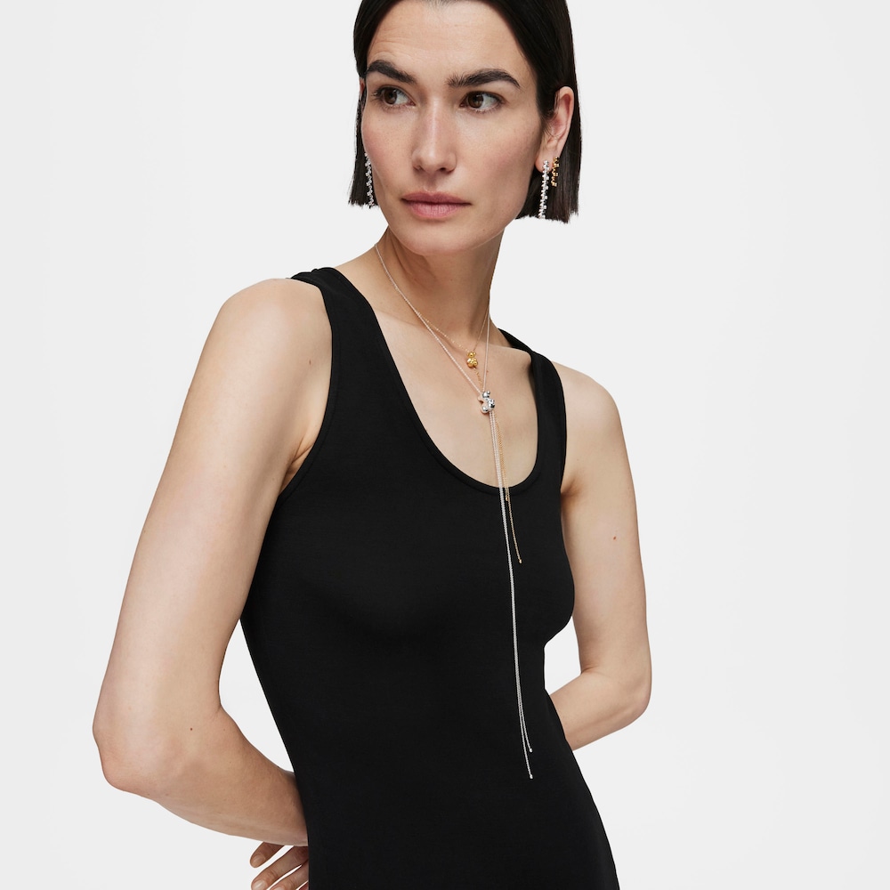 Długi naszyjnik ze srebra z motywem misia Bold Bear