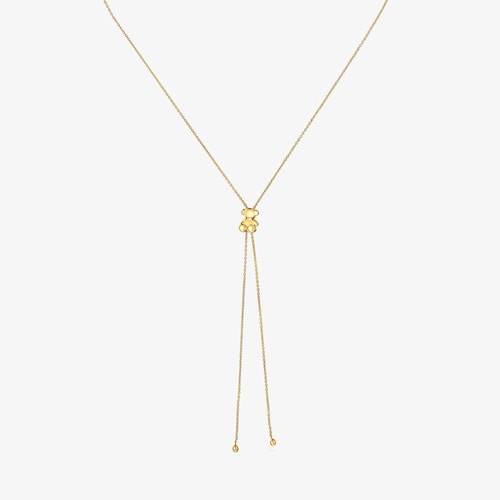 Colar m&eacute;dio banhado a ouro 18&nbsp;K sobre prata e motivo de urso Bold Bear