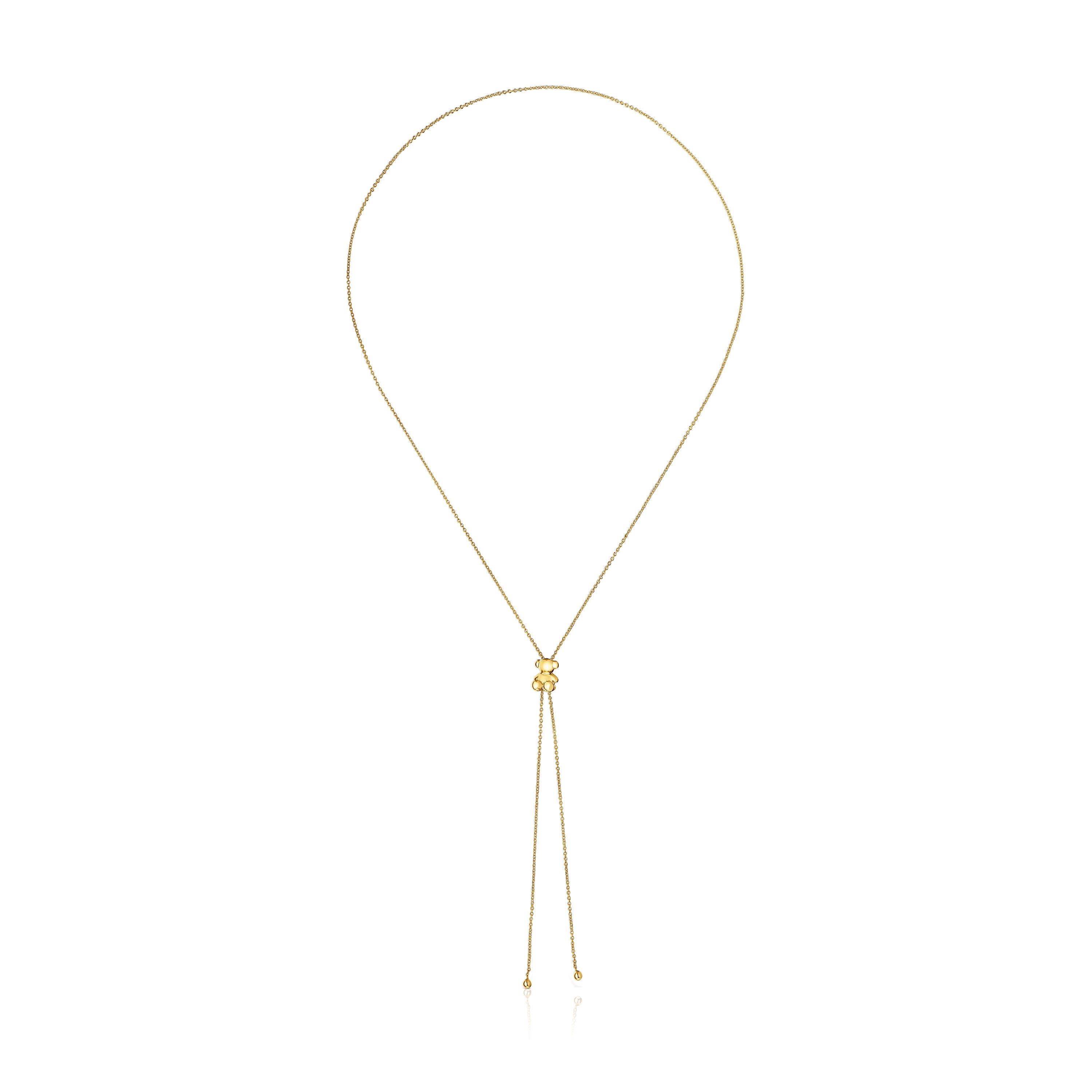 Bold Bear medium Necklace with 18kt gold plating over silver and bear motif