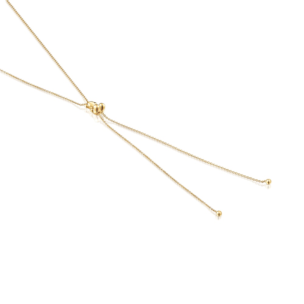 Collar mediano con baño de oro 18 kt sobre plata y motivo oso Bold Bear