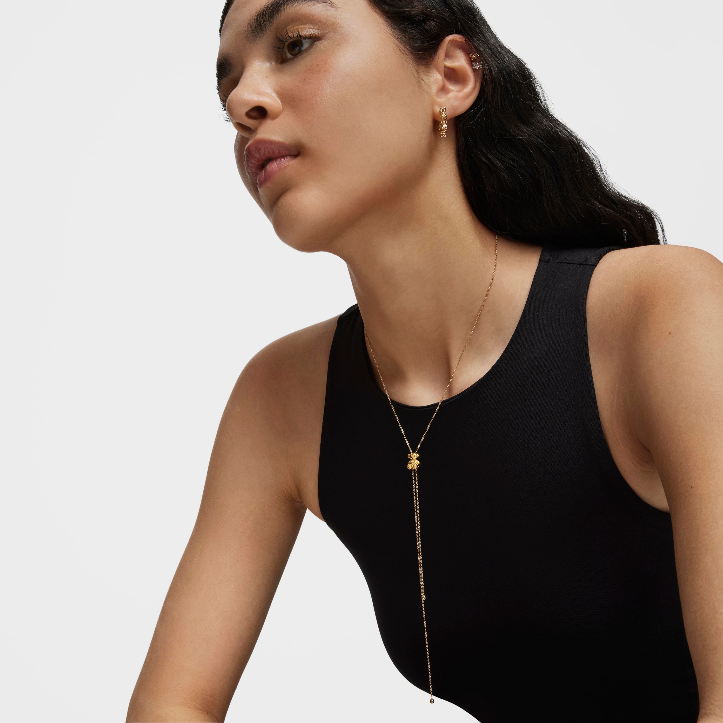 Bold Bear medium Necklace with 18kt gold plating over silver and bear motif