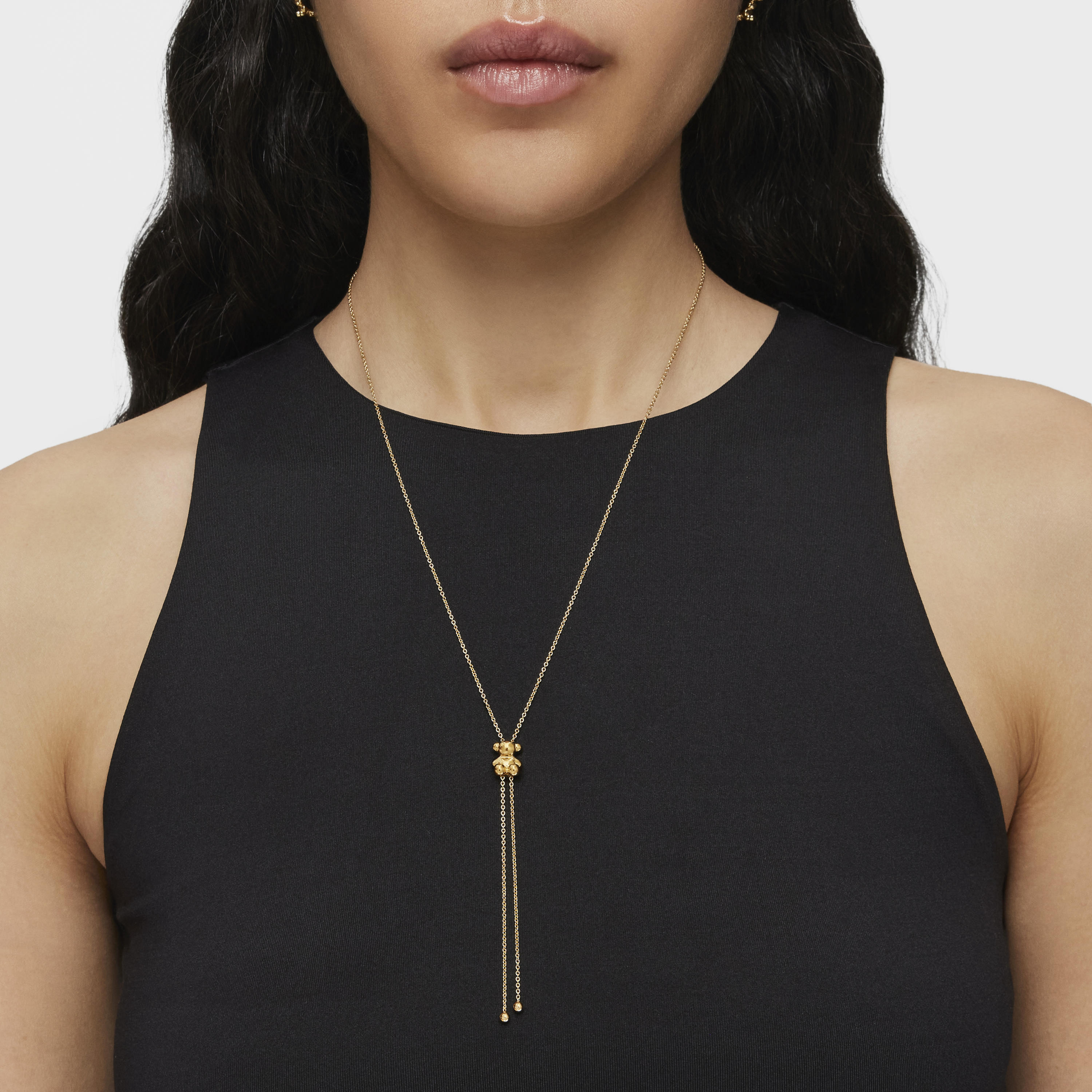 Bold Bear medium Necklace with 18kt gold plating over silver and bear motif