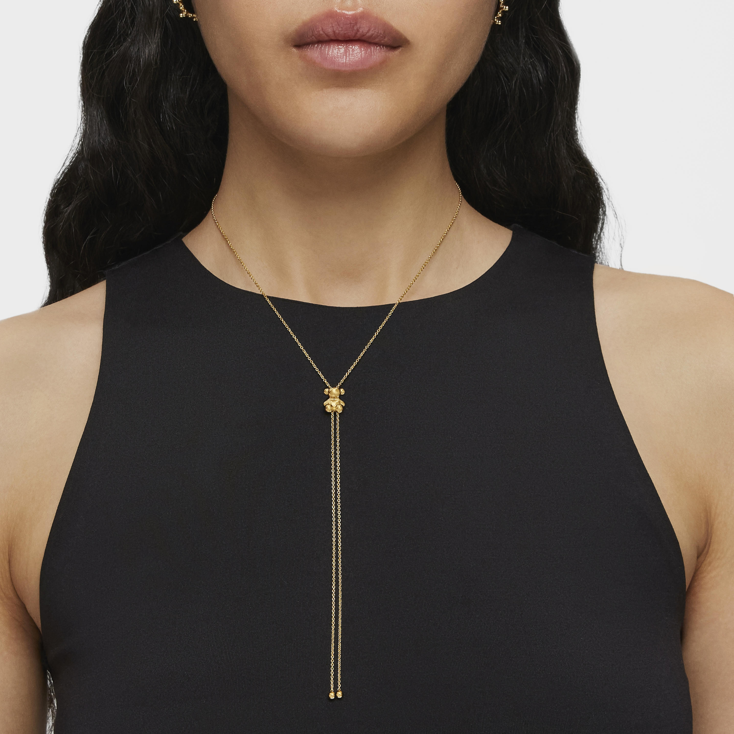 Bold Bear medium Necklace with 18kt gold plating over silver and bear motif