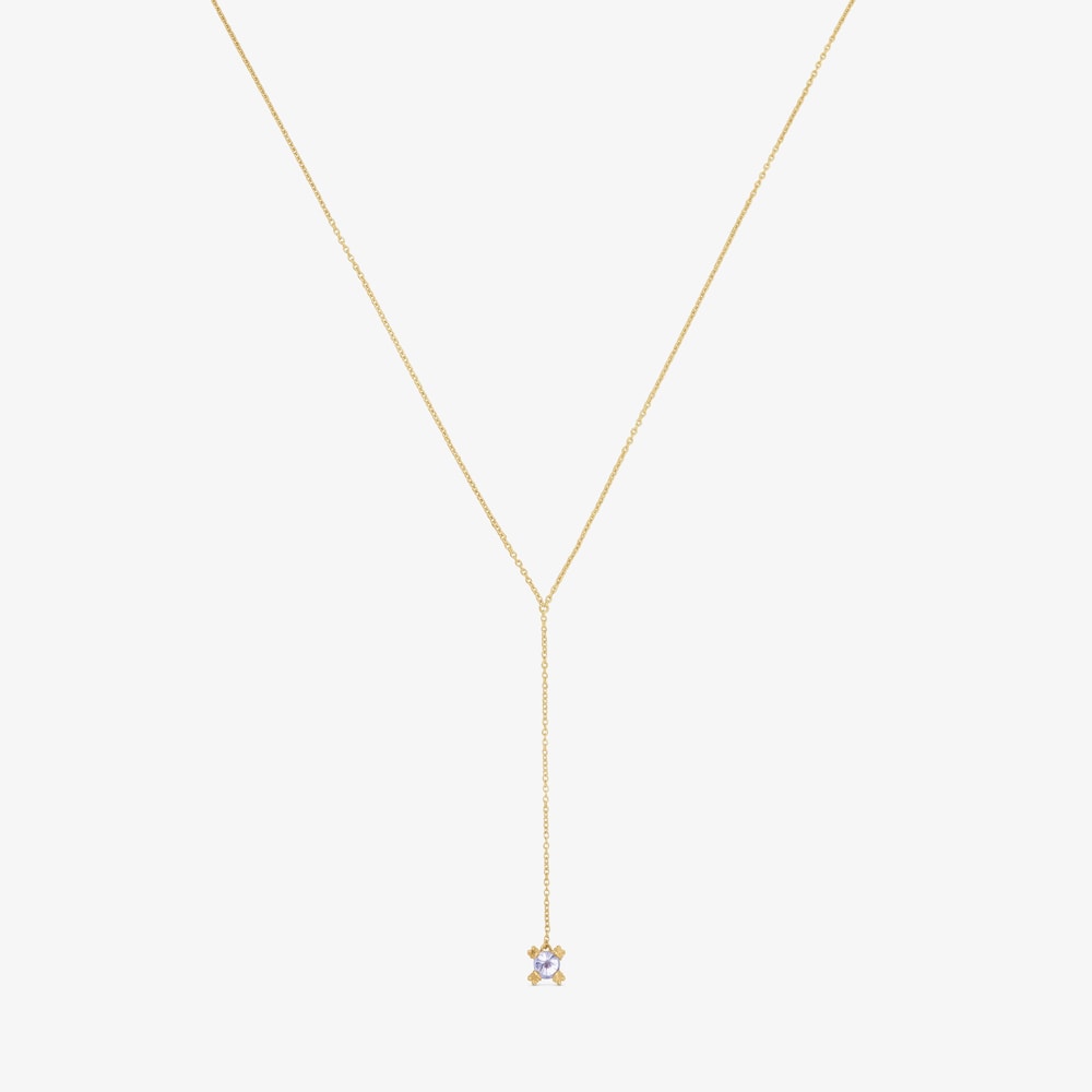 Kr&oacute;tki naszyjnik Color Pills ze złota z tanzanitem