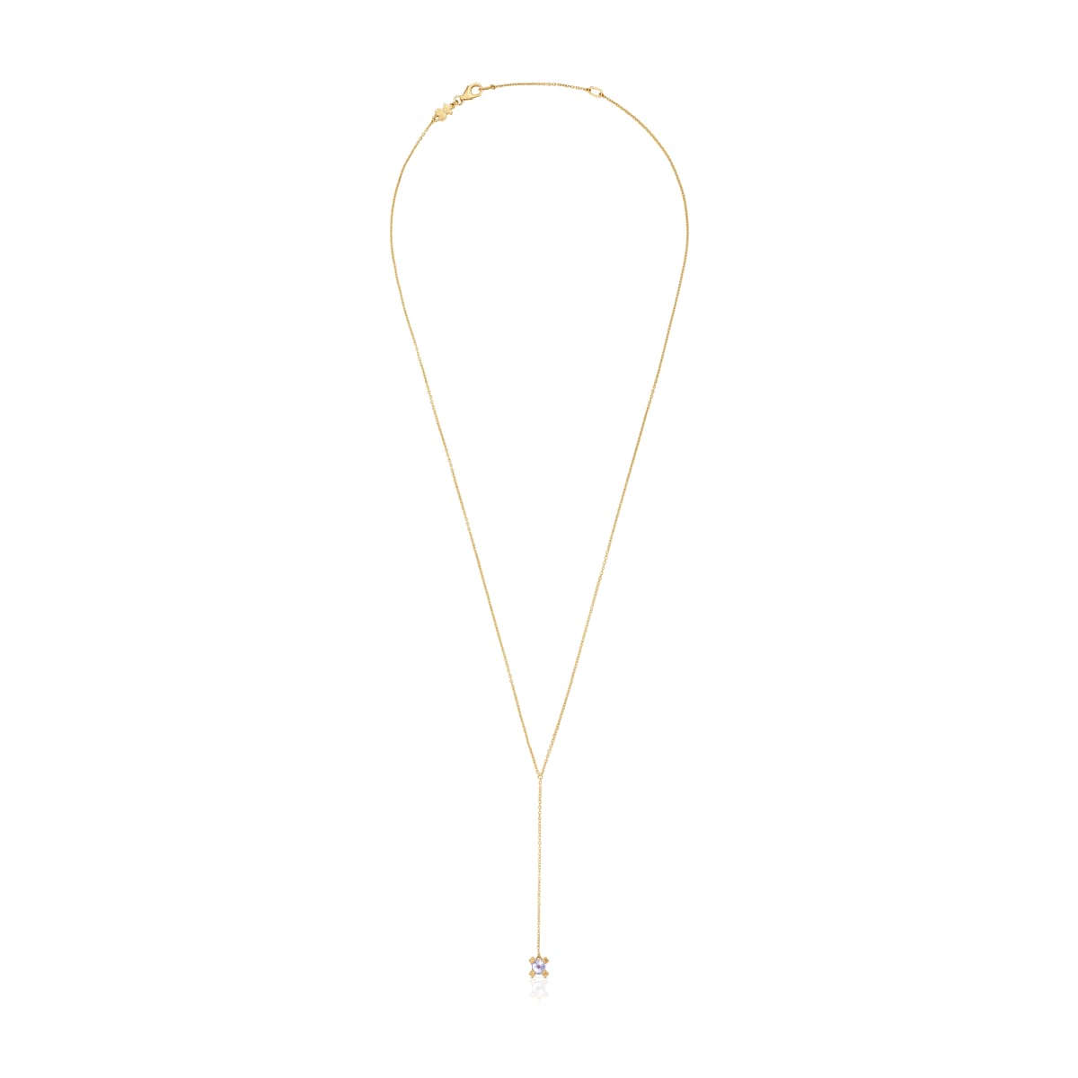 Short gold and tanzanite Necklace Color Pills