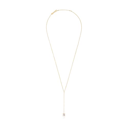 Short gold and tanzanite Necklace Color Pills