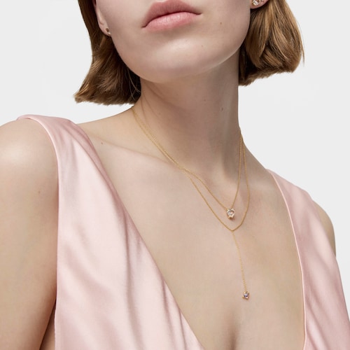 Short gold and tanzanite Necklace Color Pills