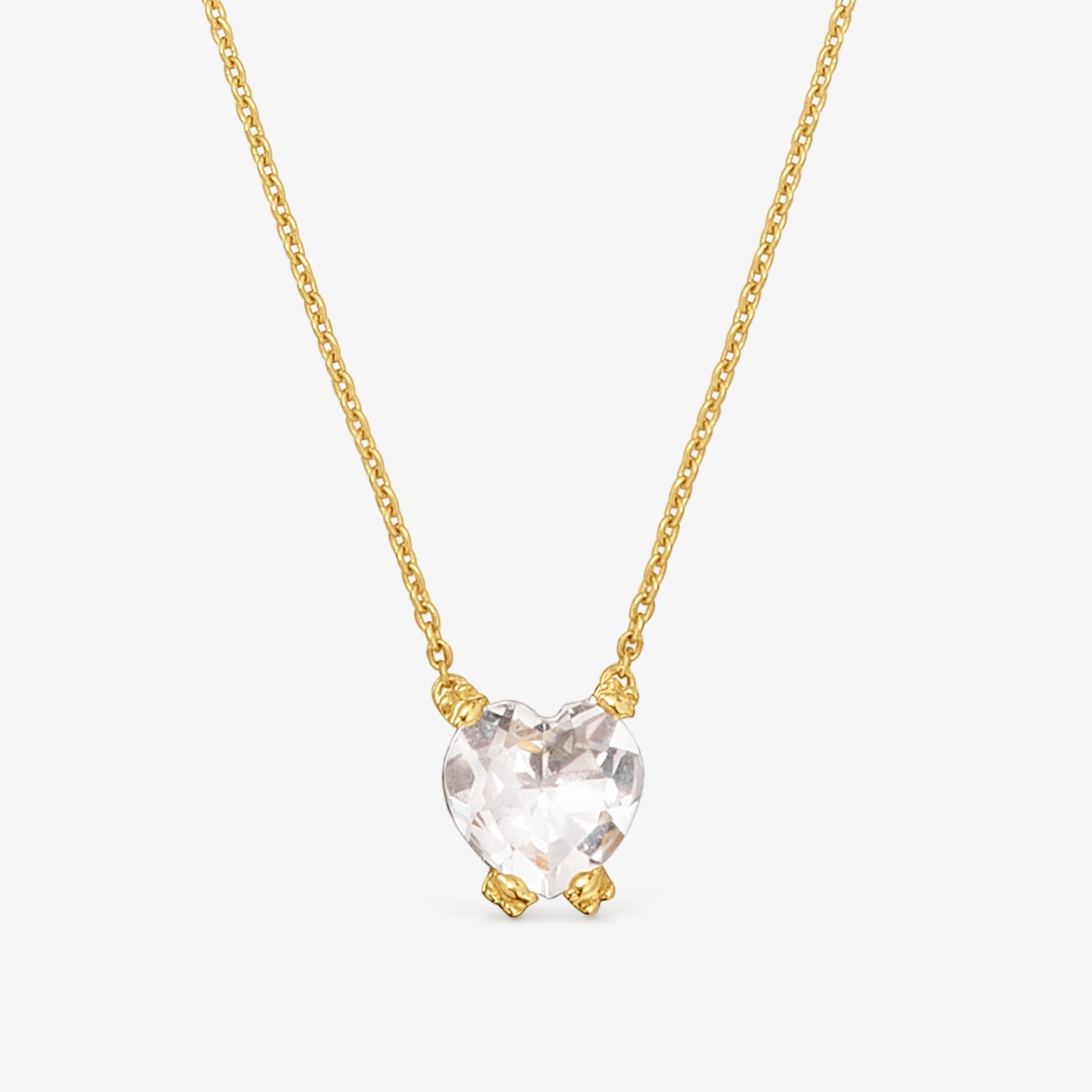 Short 18K solid gold and rock crystal quartz Necklace Color Pills