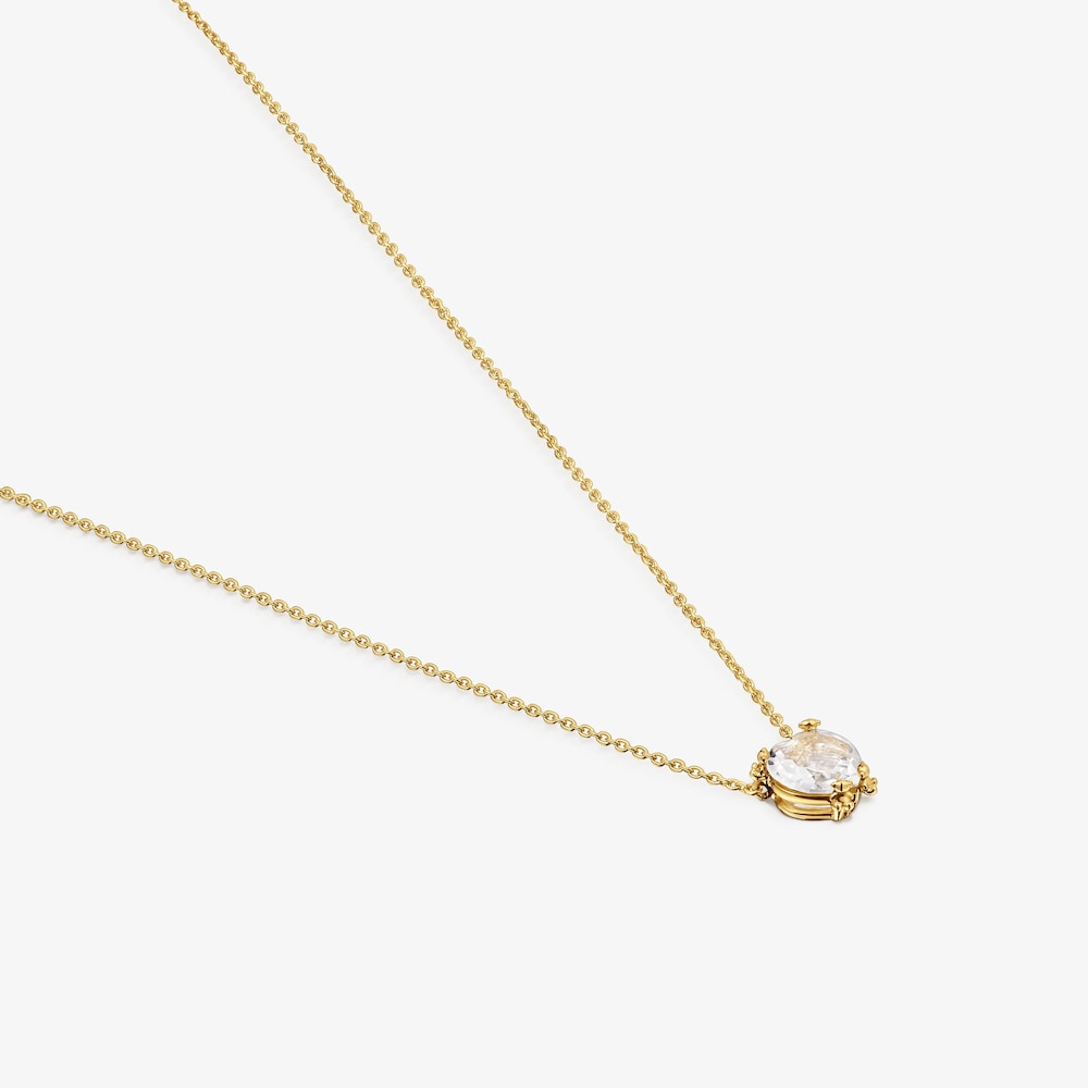 Kr&aacute;tky zlato n&aacute;hrdeln&iacute;k s&nbsp;čist&yacute;m kremeňom Color Pills