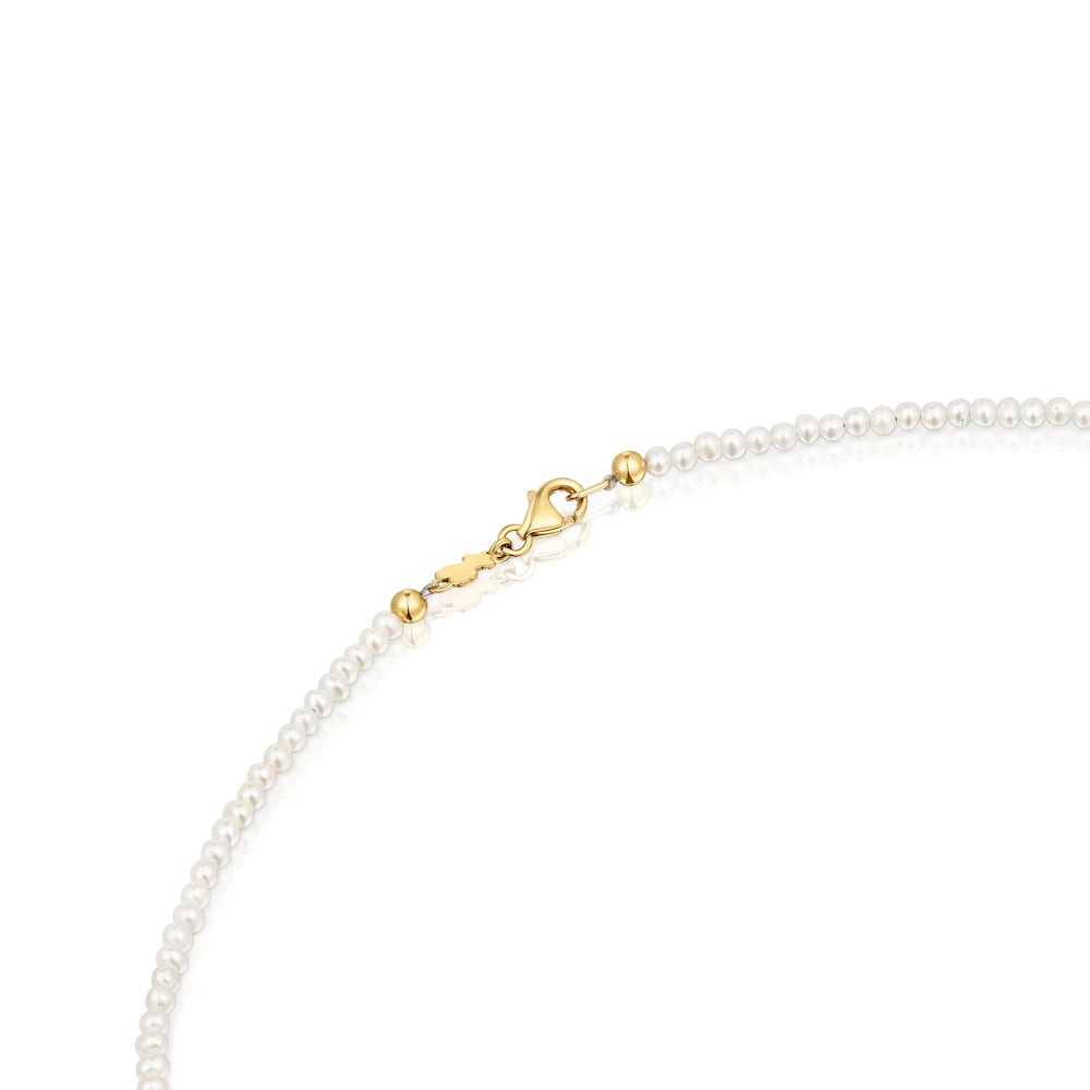 Cultured pearl, gold and tanzanite Choker Color Pills Cultured pearl, gold and tanzanite Choker Color Pills