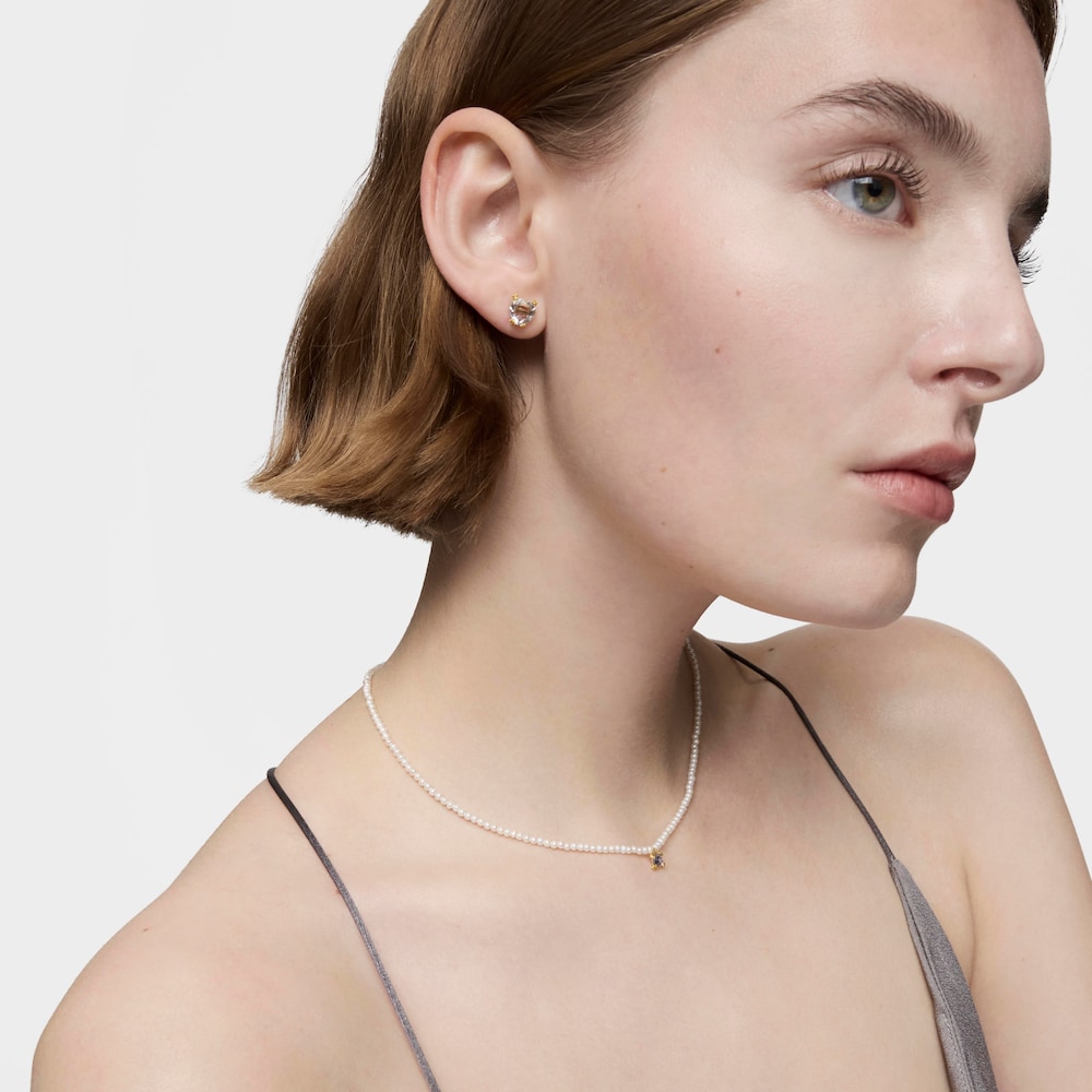 Choker Color Pills ze złota z perłami hodowanymi i tanzanitem